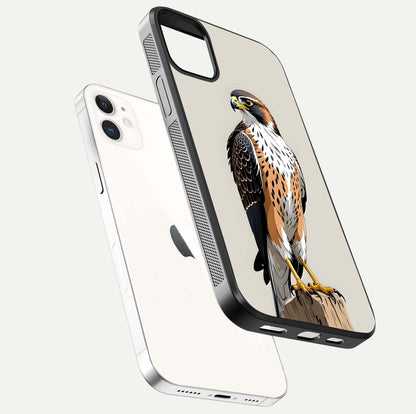 Clever Eagle Glass Case for iPhone 12 Mini floating mockup displaying sharp gloss and art contrast
