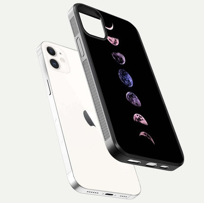 Crimson All Planets Glass Case for iPhone 12 Mini floating mockup showing gloss depth and rich hues