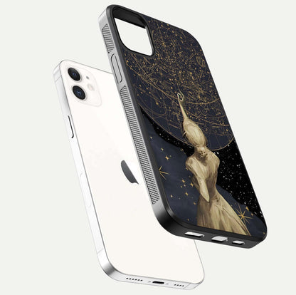 Taylor Swift Girl Glass Case for iPhone 12 Mini floating dual-view mockup displaying gloss and stylish artwork