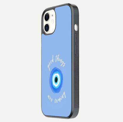 Bright Future Ahead Glass Case for iPhone 12 Mini side-angle image displaying edge smoothness and reflective surface