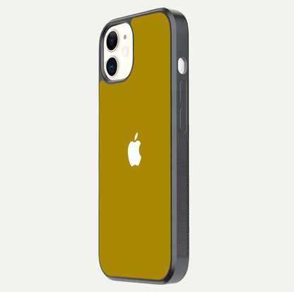 Golden Luxe Aura Glass Case for iPhone 12 Mini side-angle image showing reflection clarity and aura glow