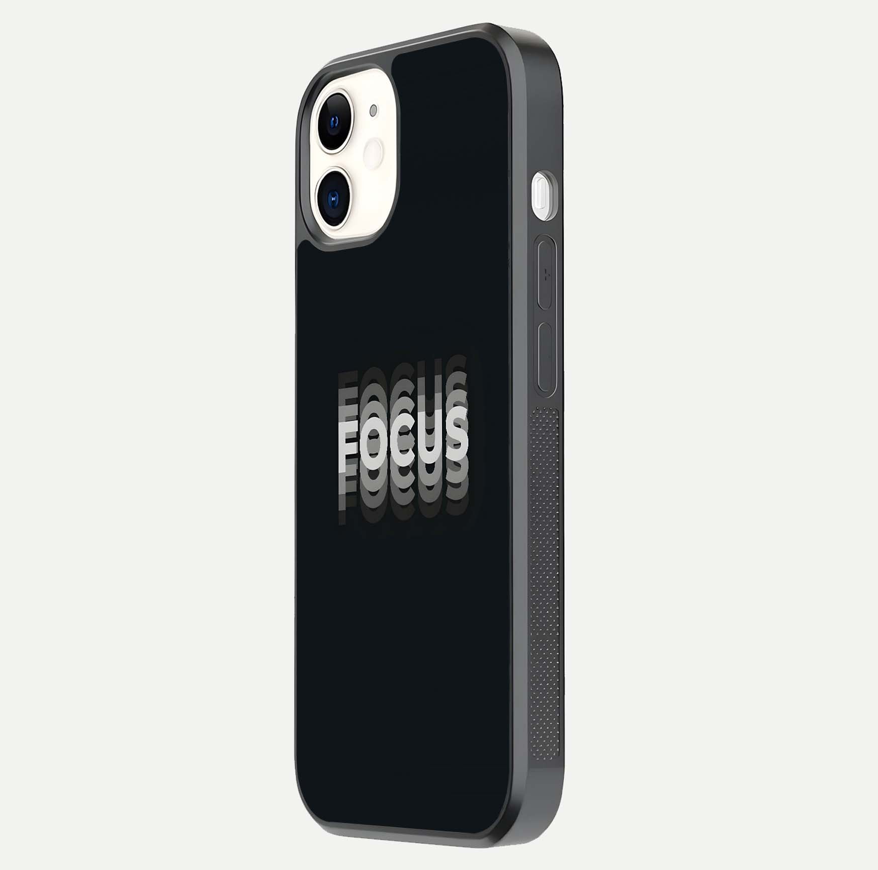Mono Focus Vision Glass Case for iPhone 12 Mini side-angle image showing smooth reflection and minimal tones