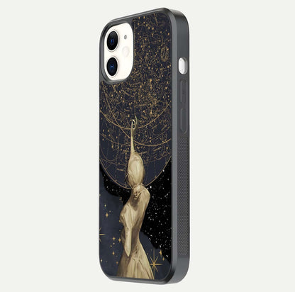 Taylor Swift Girl Glass Case for iPhone 12 Mini side-angle image showing glossy surface and color tone