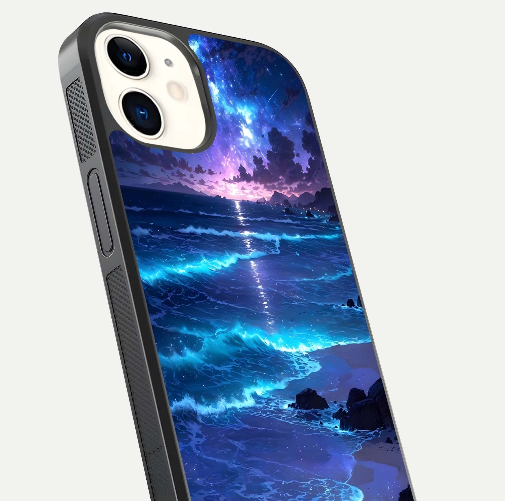 Classic Damn Look Glass Case for iPhone 12 Mini close-up highlighting quote text and reflection shine