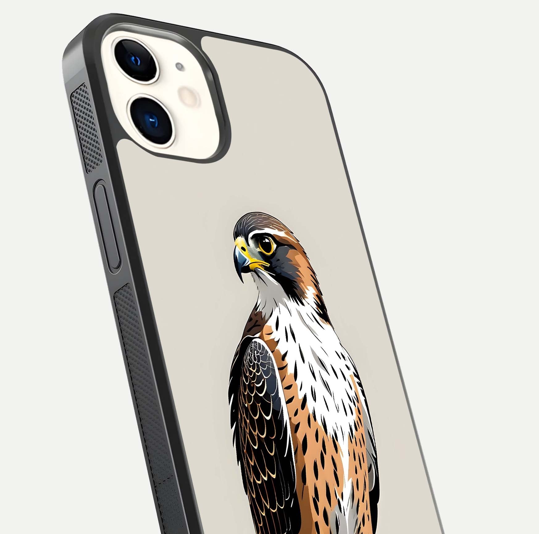 Clever Eagle Glass Case for iPhone 12 Mini close-up highlighting eagle detail and HD reflection