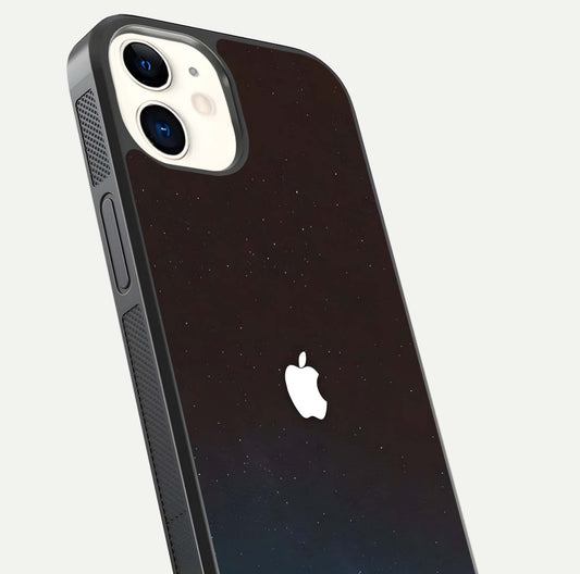 Green Emerald Apple Logo Glass Case for iPhone 12 Mini close-up angled shot showing color depth and reflection clarity