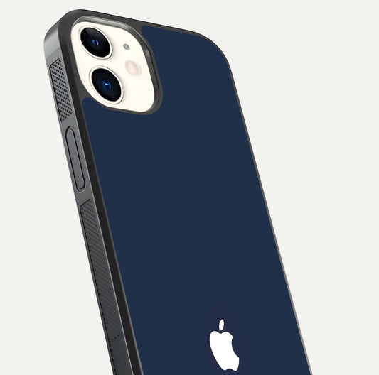 Minimal Apple Night Glass Case for iPhone 12 Mini close-up angled shot showing clean reflection and soft tone
