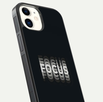 Mono Focus Vision Glass Case for iPhone 12 Mini close-up angled shot highlighting minimal contrast and reflection