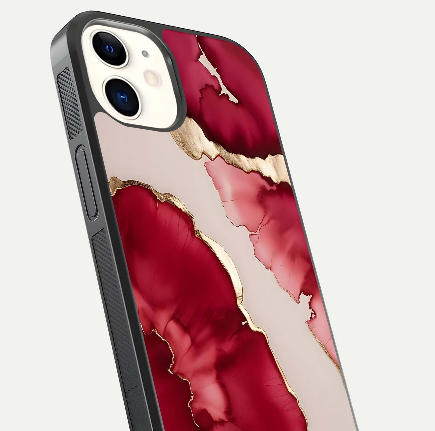 Pink & White Marble Glass Case For iPhone 12 Mini