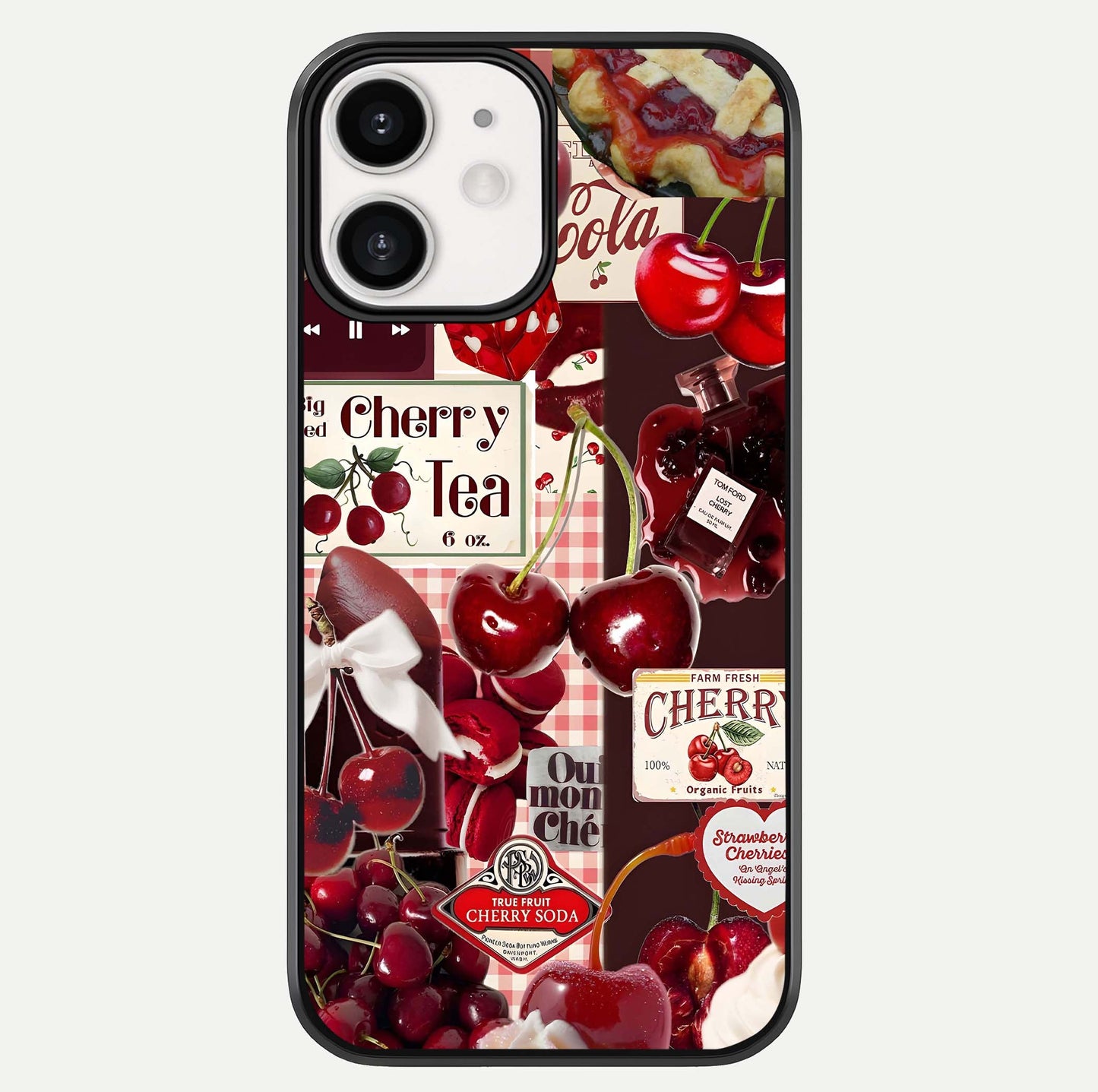 Aesthetic Cherry Tea Glass Case For iPhone 12 Mini by Custom World