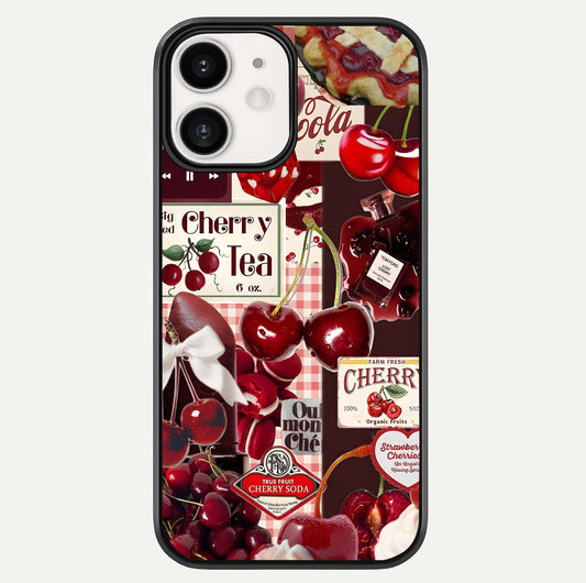 Aesthetic Cherry Tea Glass Case For iPhone 12 Mini by Custom World