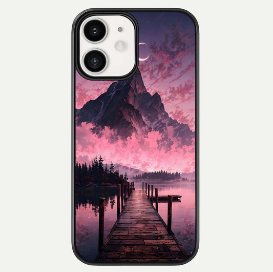 Beautiful Mountain View Glass Case For iPhone 12 Mini by Custom World
