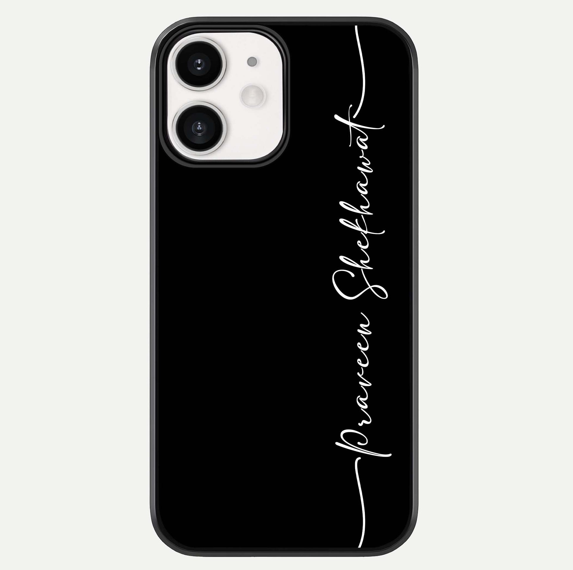 Black Tune Custom Name Glass Case For iPhone 12 Mini by Custom World