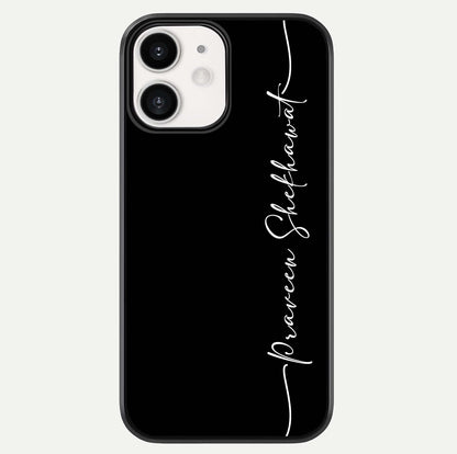 Black Tune Custom Name Glass Case For iPhone 12 Mini by Custom World