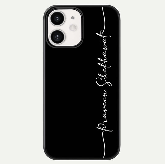 Black Tune Custom Name Glass Case For iPhone 12 Mini by Custom World