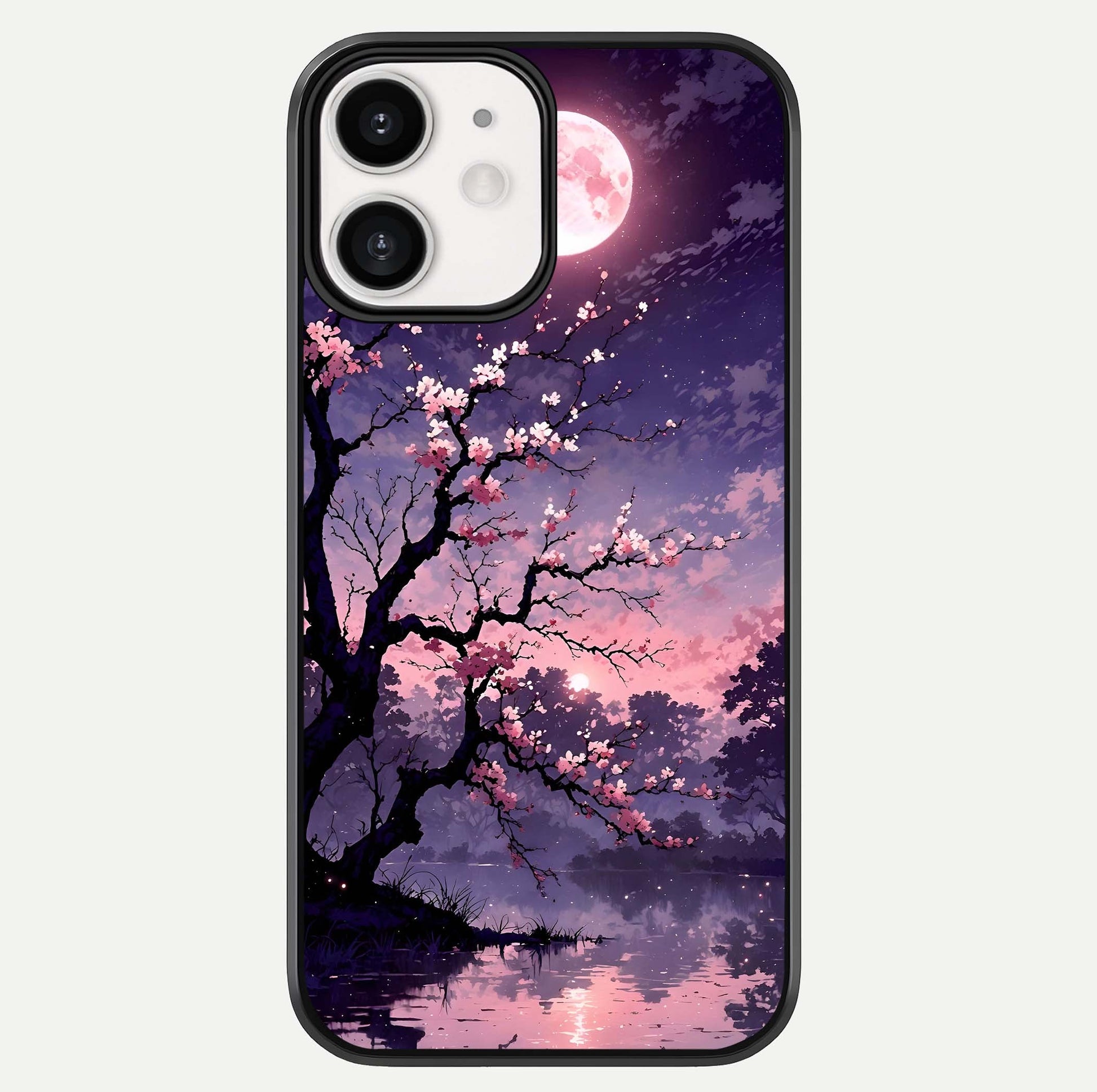 Blossom Pink Moon Glass Case For iPhone 12 Mini by Custom World