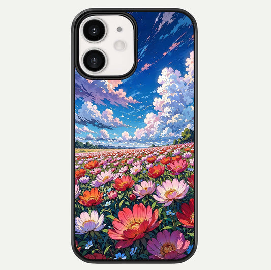 Blossom Sky Field Glass Case For iPhone 12 Mini by Custom World