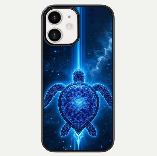 Blue Galaxy Turtle Glass Case For iPhone 12 Mini by Custom World