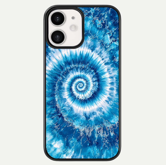 Blue Galaxy Wave Glass Case For iPhone 12 Mini by Custom World