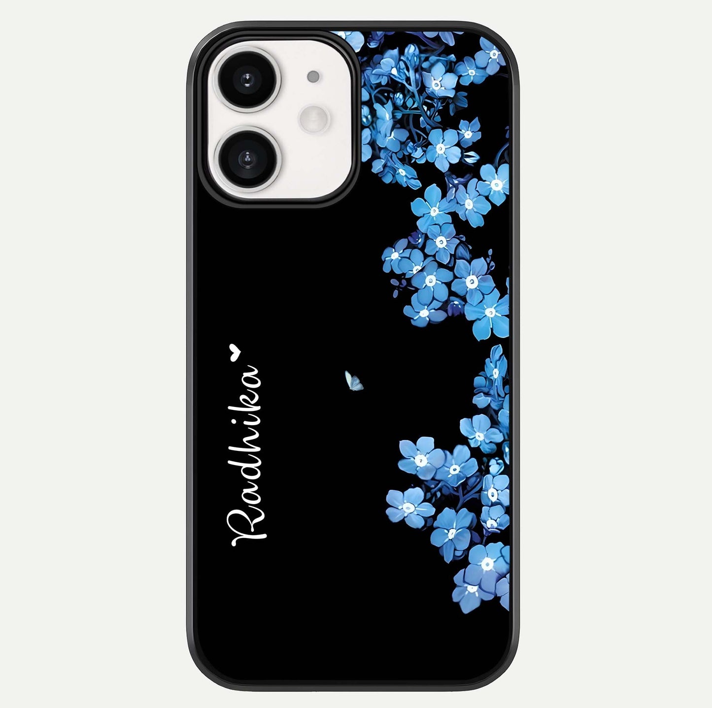 Blue Petal Dream Custom Name Glass Case For iPhone 12 Mini by Custom World