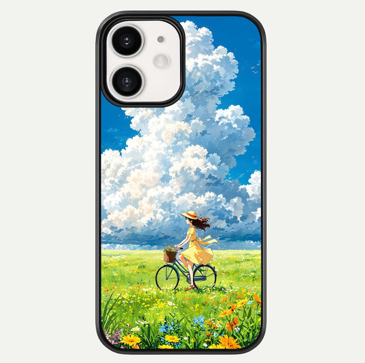 Breezy Meadow Ride Glass Case For iPhone 12 Mini by Custom World