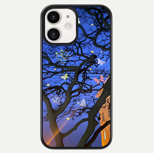 Butterfly Night Magic Glass Case For iPhone 12 Mini by Custom World