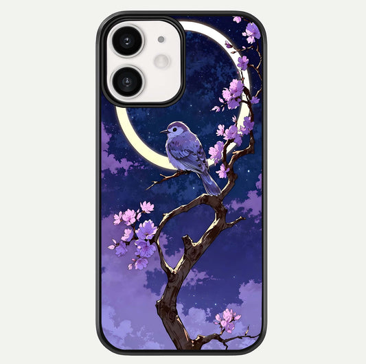 Celestial Bird Blossom Glass Case For iPhone 12 Mini by Custom World