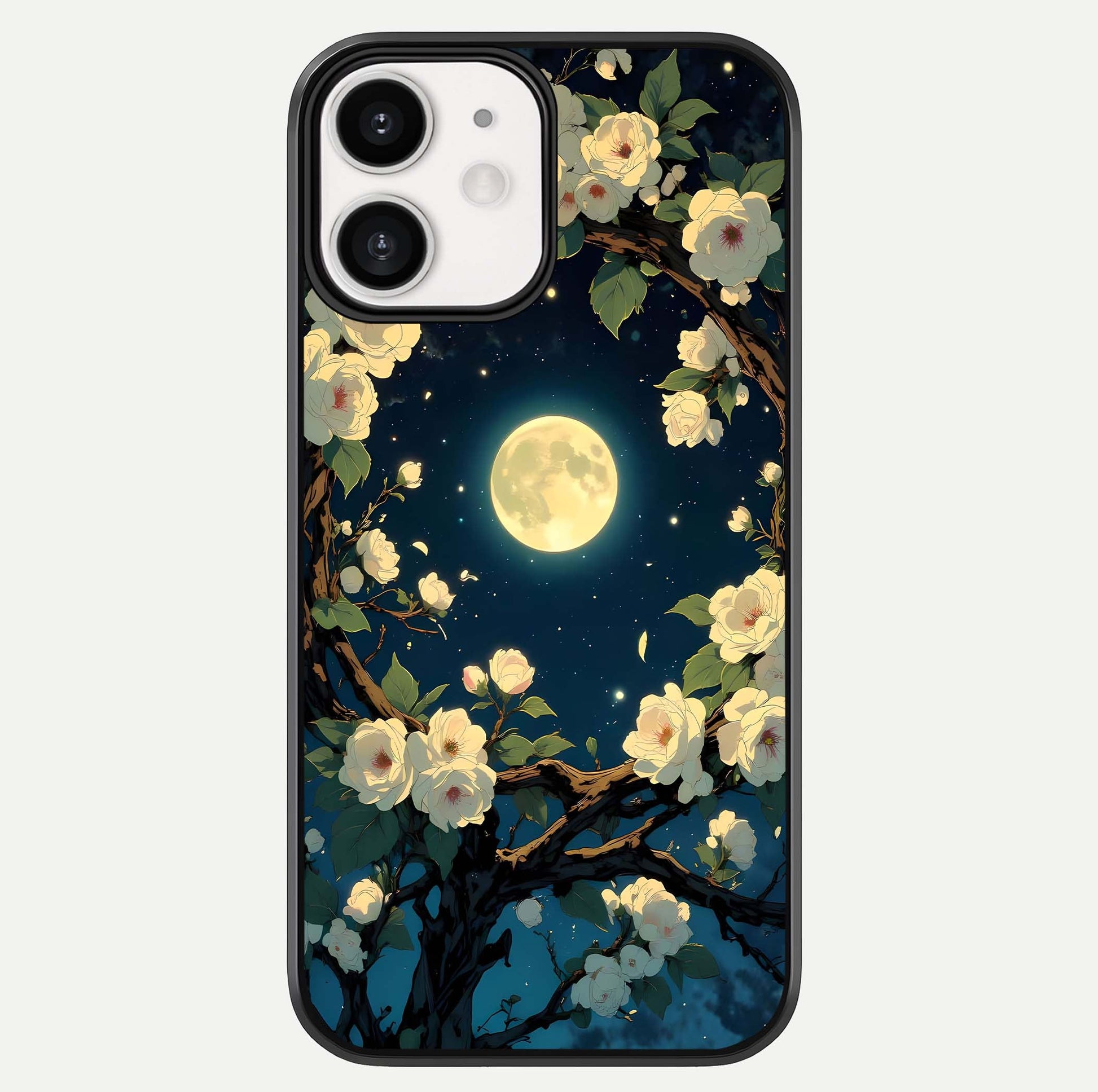 Celestial Moon & Flower Glass Case For iPhone 12 Mini by Custom World