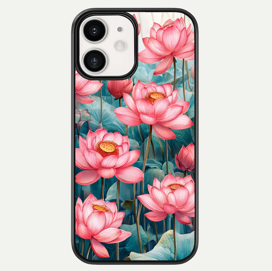 Celestial Pink Lotus Glass Case For iPhone 12 Mini by Custom World