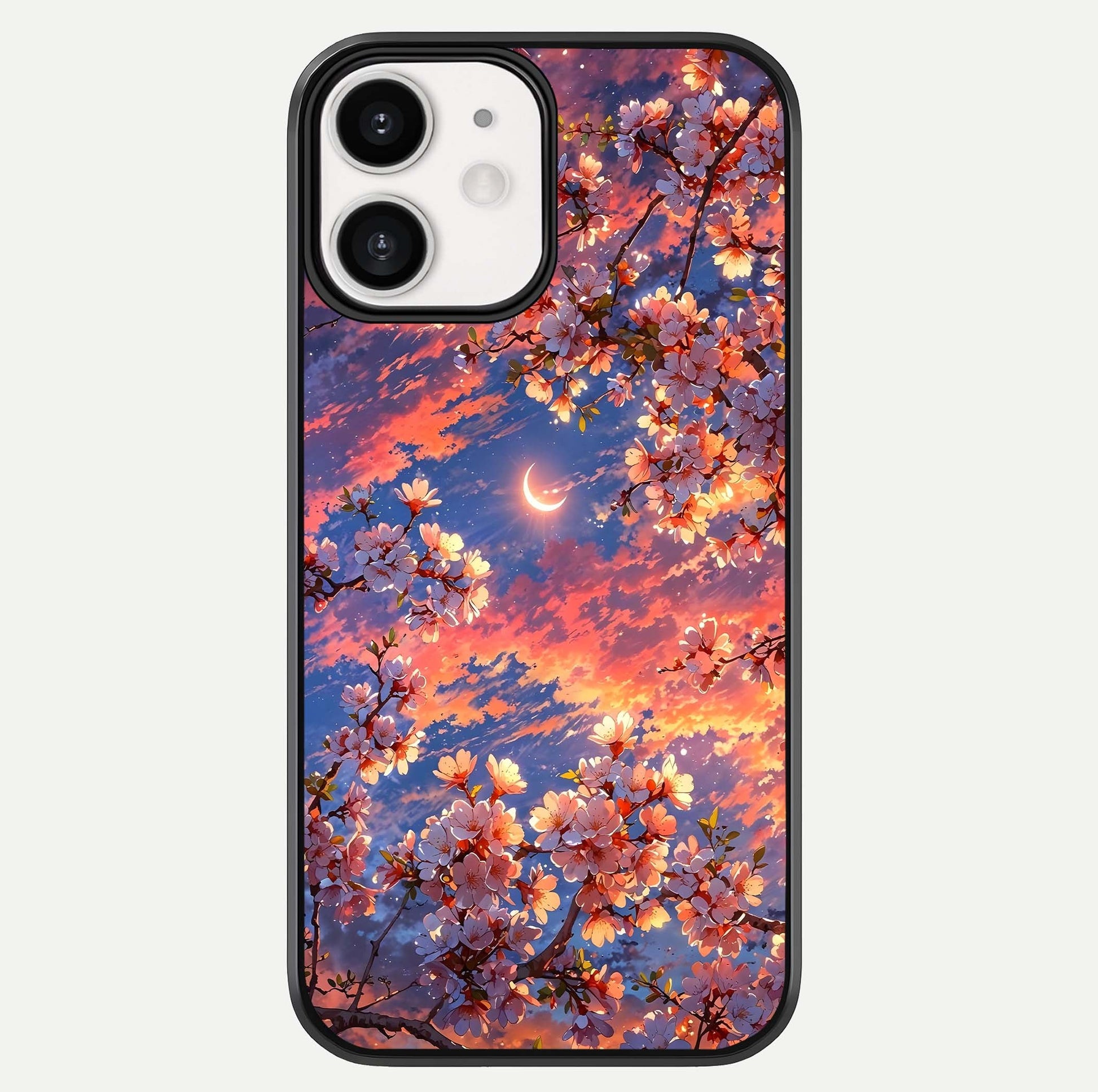 Celestial Sakura Sunset Glass Case For iPhone 12 Mini by Custom World