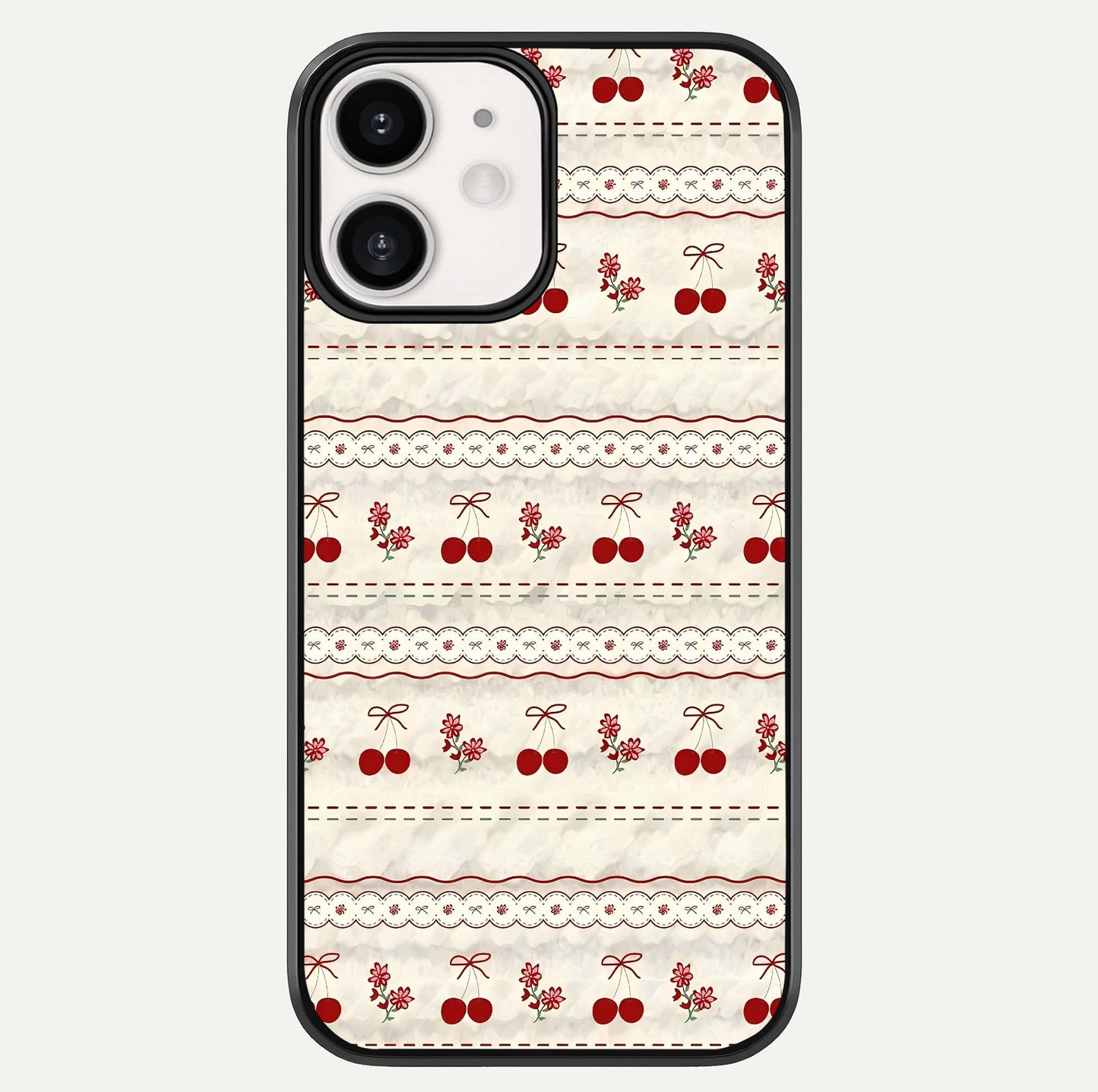 Cherry Bloom Charm Glass Case For iPhone 12 Mini by Custom World