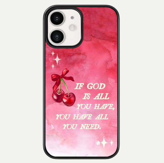 Cherry Quote Glass Case For iPhone 12 Mini by Custom World