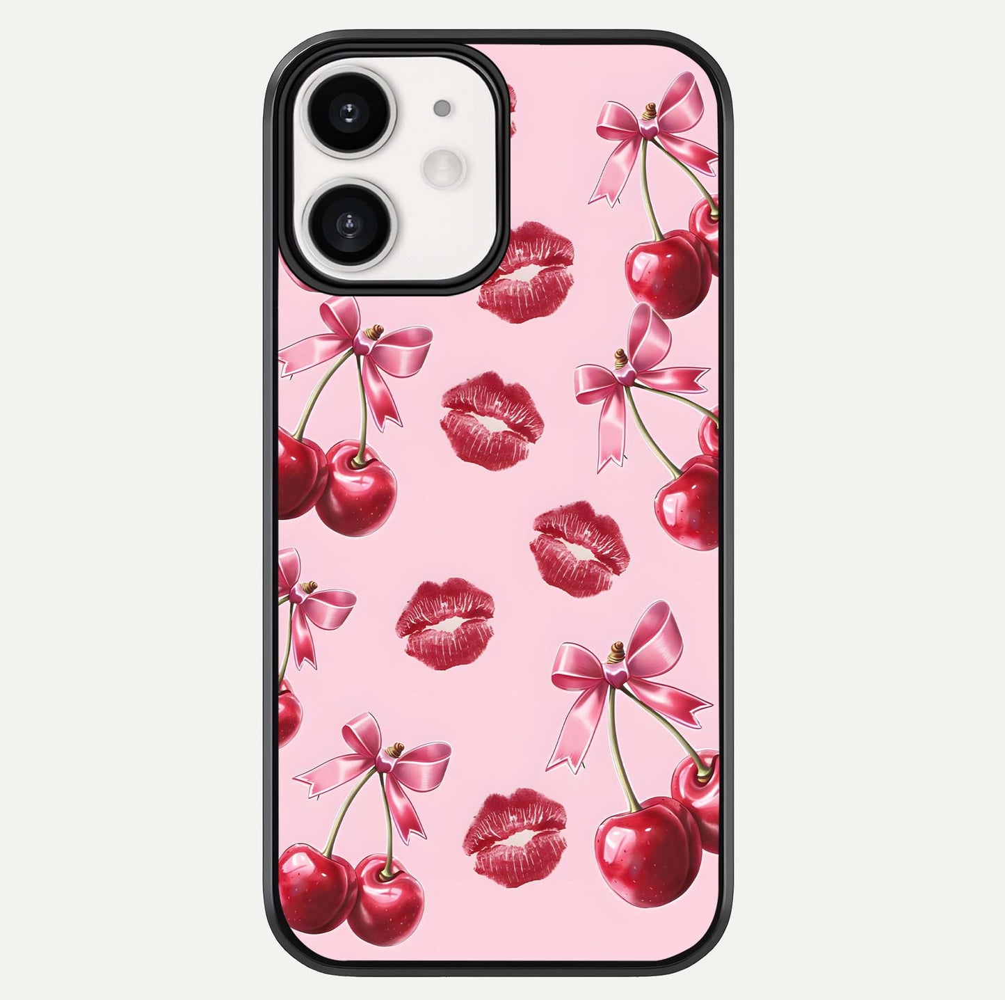 Cherry With Lips Glass Case For iPhone 12 Mini by Custom World