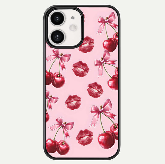 Cherry With Lips Glass Case For iPhone 12 Mini by Custom World