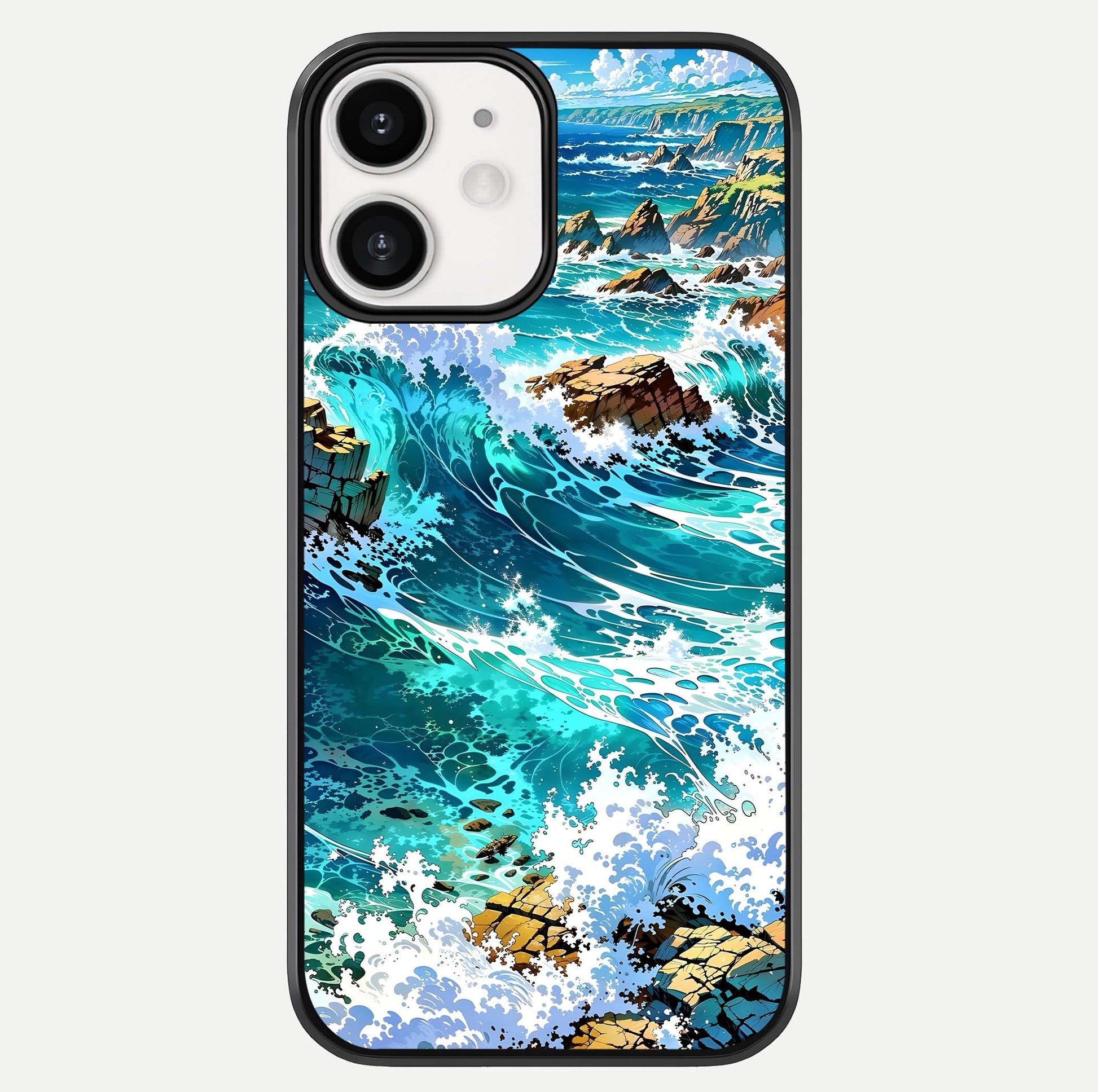 Coastal Blue Waves Glass Case For iPhone 12 Mini by Custom World