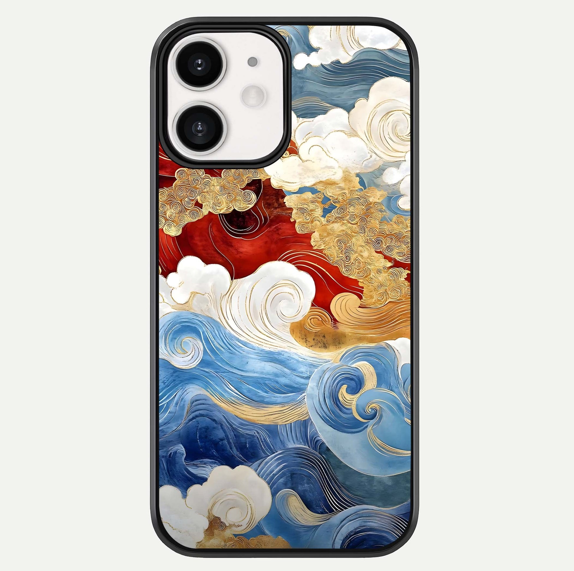 Colored Waves Glass Case For iPhone 12 Mini by Custom World