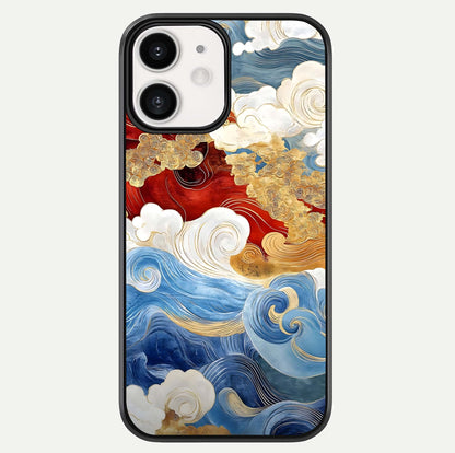 Colored Waves Glass Case For iPhone 12 Mini by Custom World