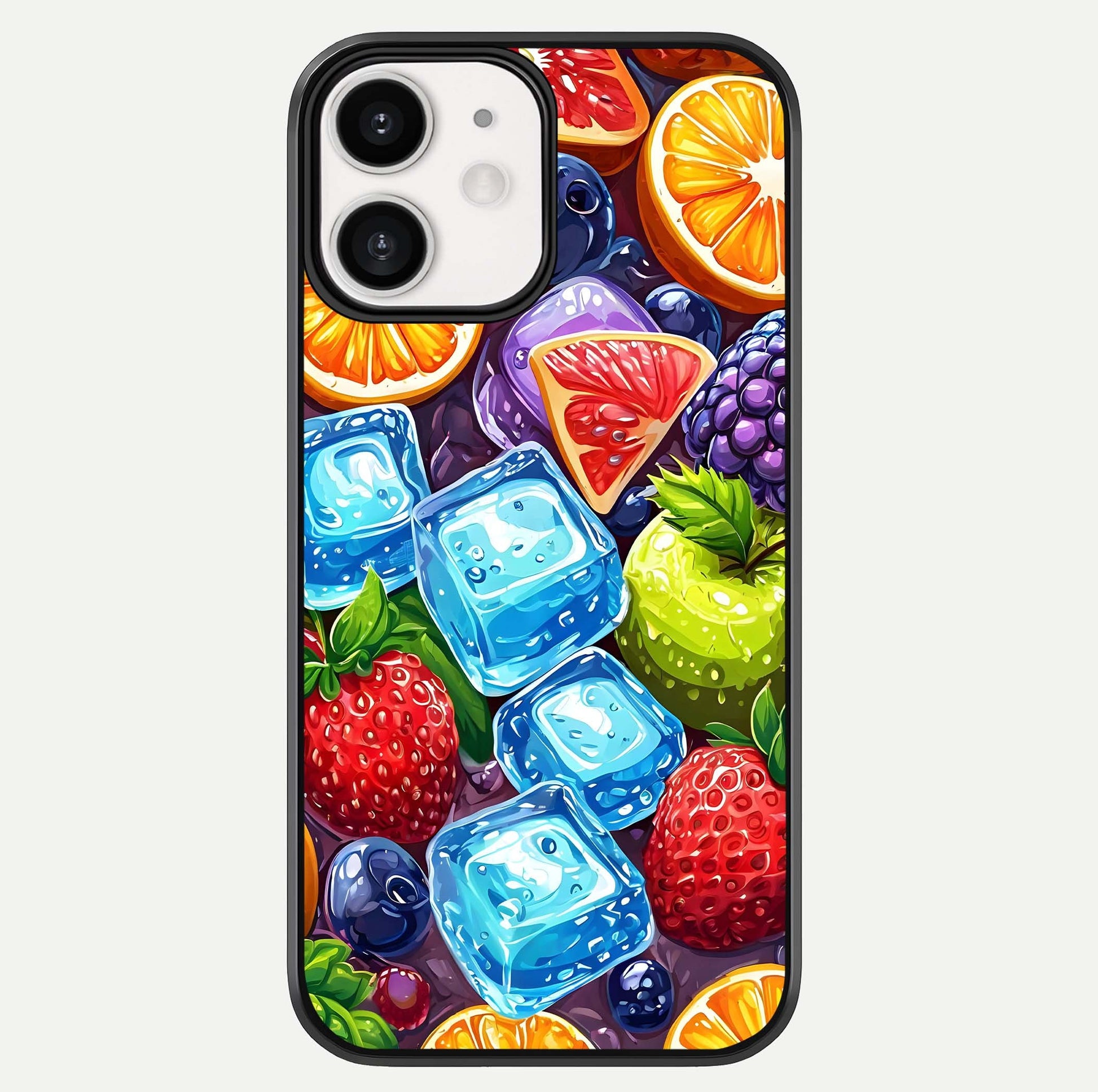 Colorful Fruits With Ice Glass Case For iPhone 12 Mini by Custom World