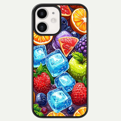 Colorful Fruits With Ice Glass Case For iPhone 12 Mini by Custom World