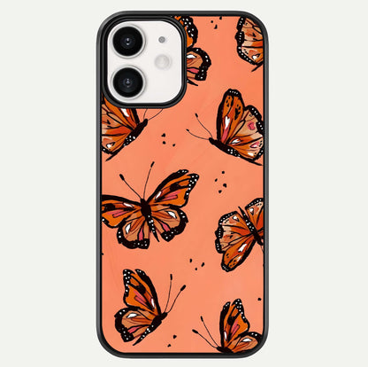 Coral Wing Butterfly Glass Case For iPhone 12 Mini by Custom World