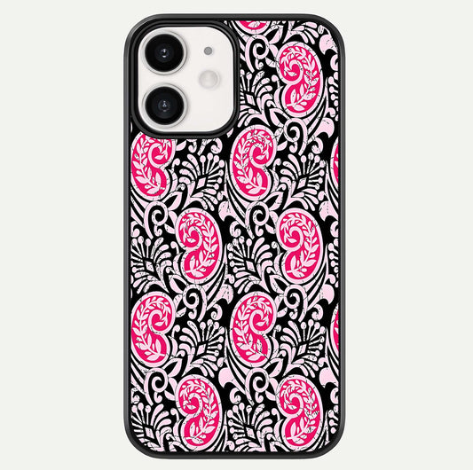 Crimson Paisley Charm Glass Case For iPhone 12 Mini by Custom World