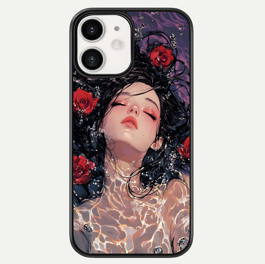 Crimson Rose Serenity Glass Case For iPhone 12 Mini by Custom World
