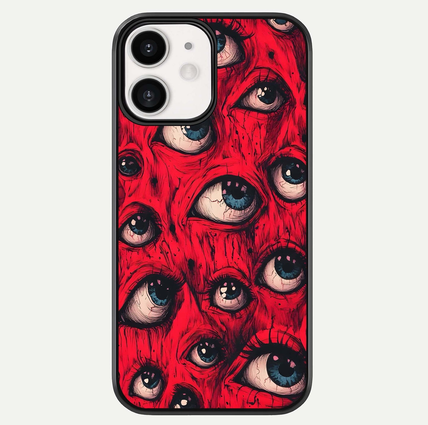Crimson Watch Eyes Glass Case For iPhone 12 Mini by Custom World