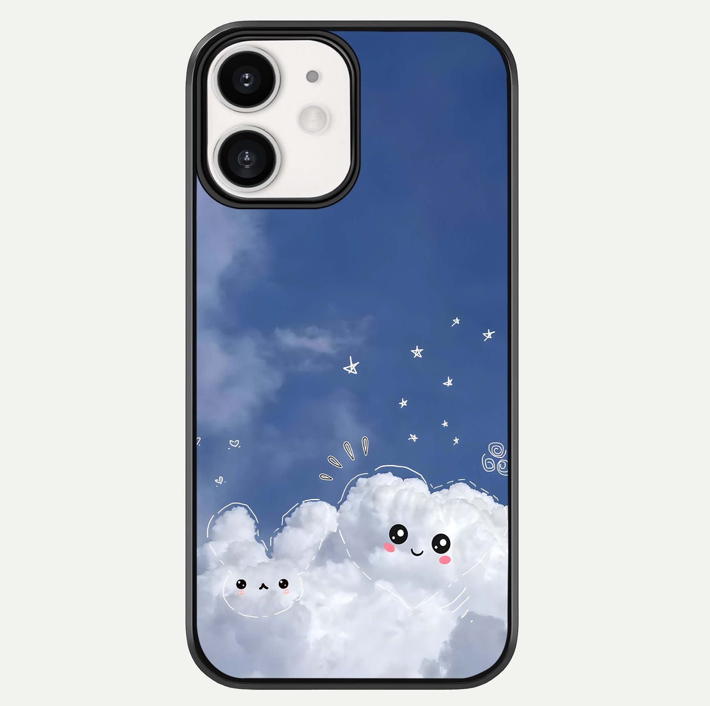 Cute Blossom Cloud Glass Case For iPhone 12 Mini by Custom World