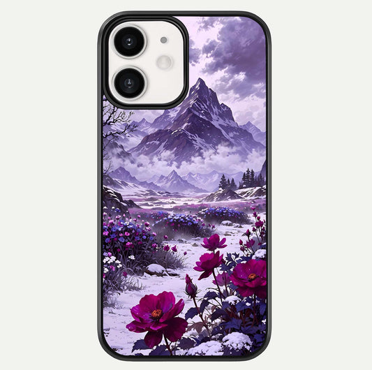 Flower Mountain View Glass Case For iPhone 12 Mini by Custom World