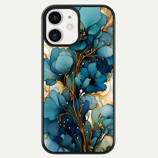 Golden Bloom Symphony Glass Case For iPhone 12 Mini by Custom World