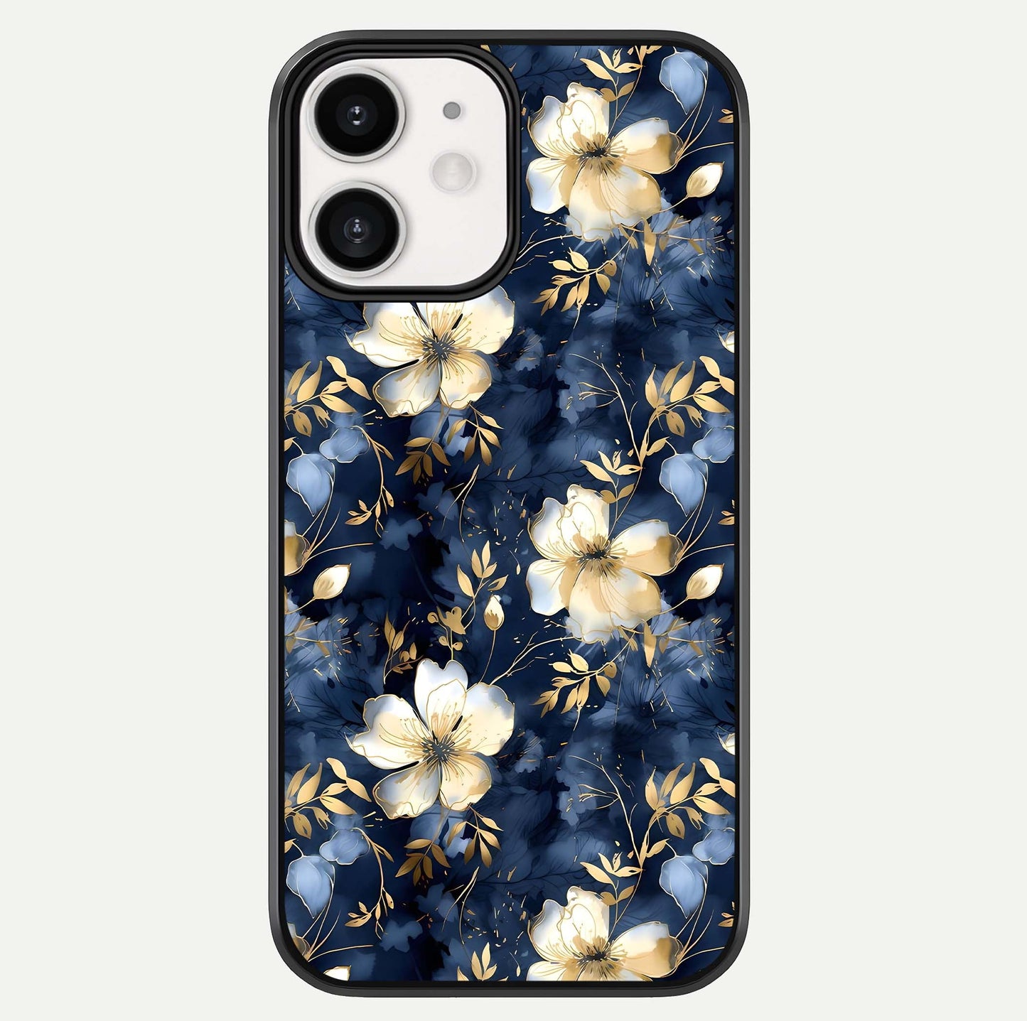 Golden Midnight Bloom Glass Case For iPhone 12 Mini by Custom World