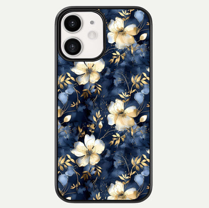 Golden Midnight Bloom Glass Case For iPhone 12 Mini by Custom World