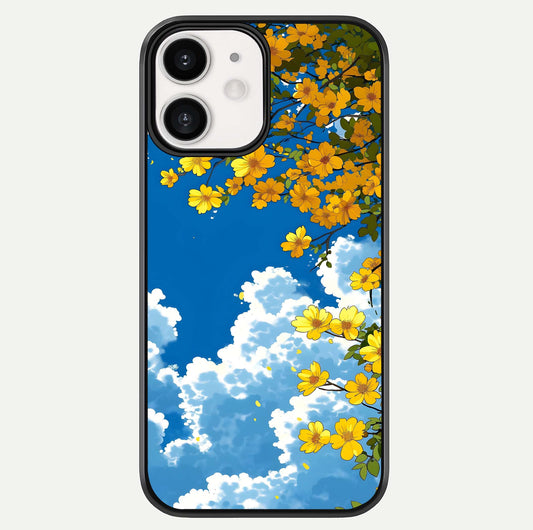 Golden Petal Sky Glass Case For iPhone 12 Mini by Custom World