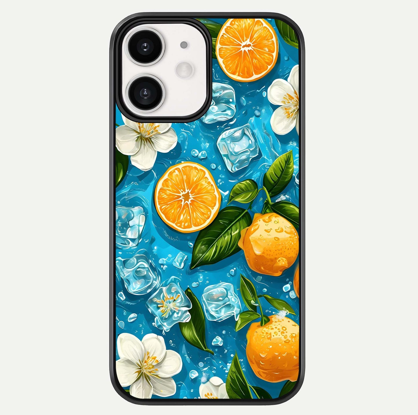 Ice Cube With Orange Glass Case For iPhone 12 Mini by Custom World